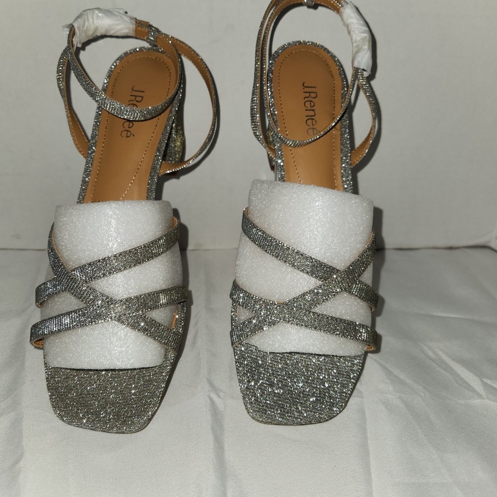 J.Renee Pewter Heels with Sparkling Elegance